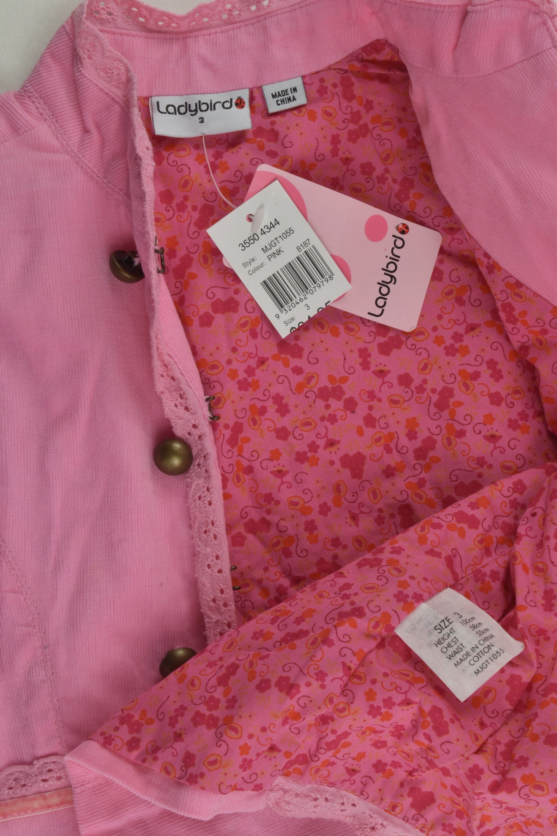 NEW Ladybird Size 3 Lined Cord Jacket