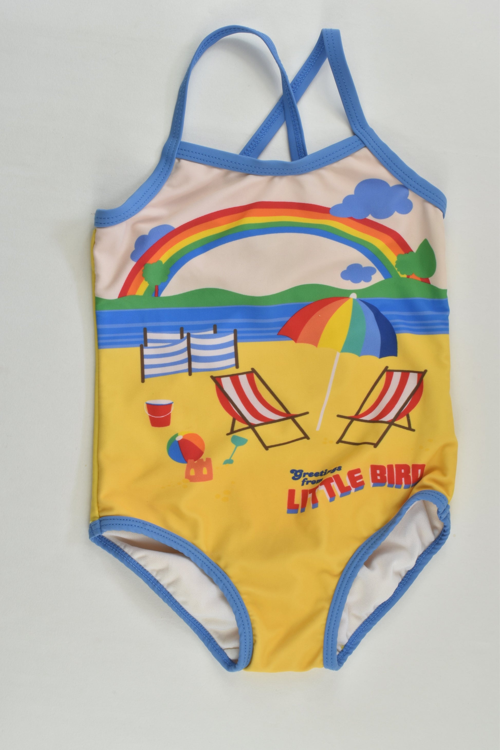 NEW Little Bird Size 2-3 Lined Rainbow Beach Swimsuit Bathers
