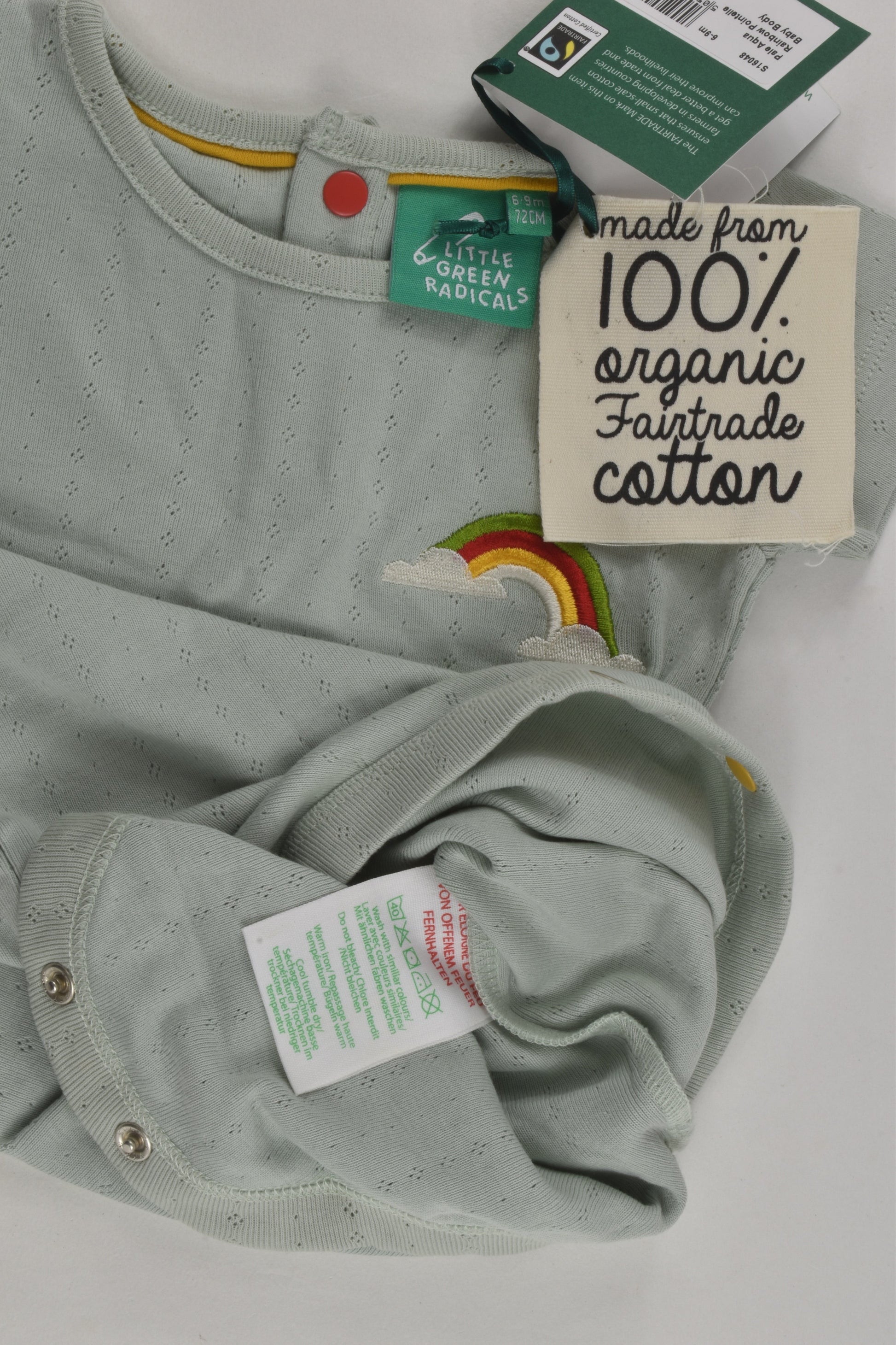 NEW Little Green Radicals Size 0 (72 cm) Rainbow Bodysuit