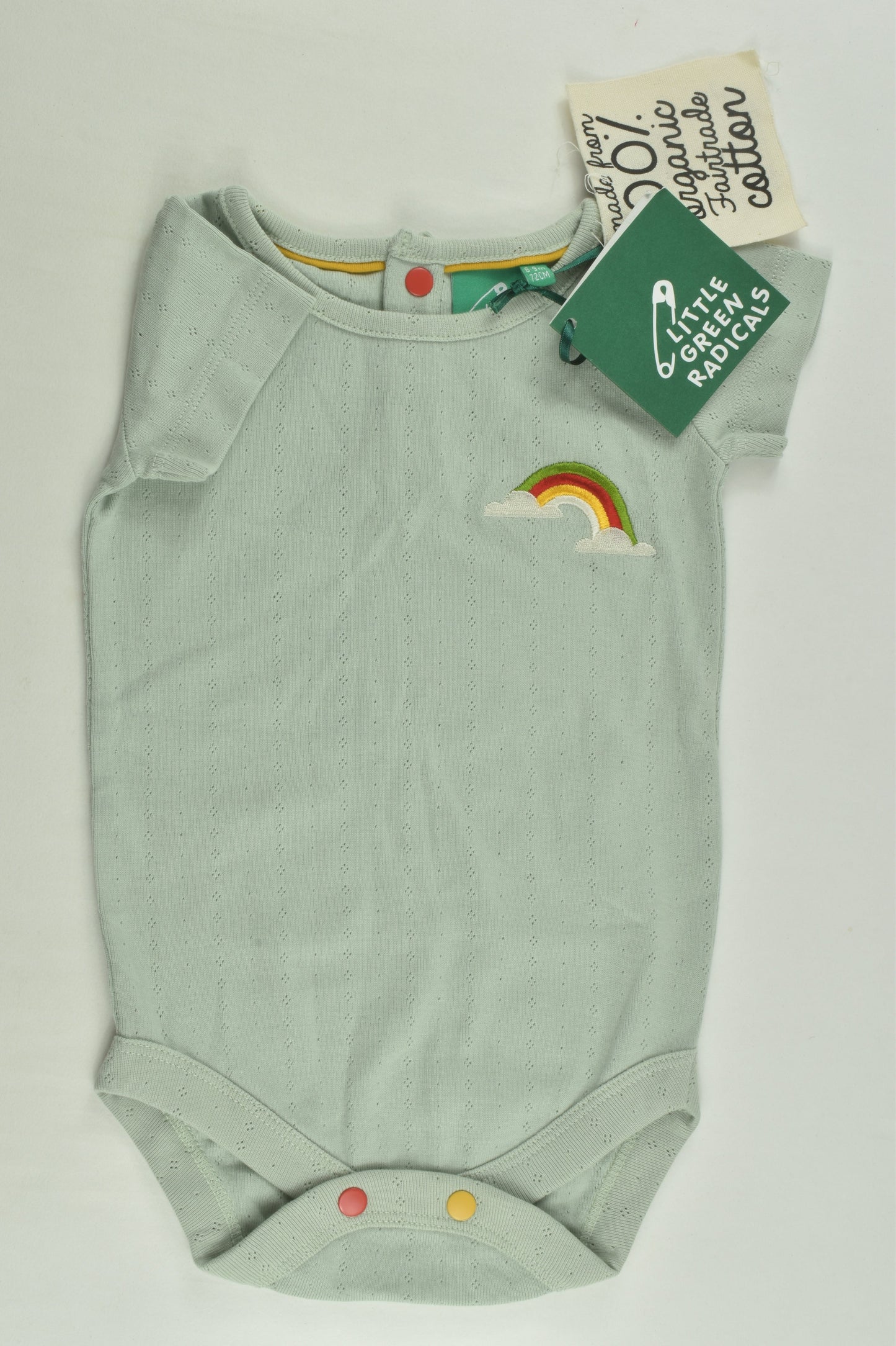 NEW Little Green Radicals Size 0 (72 cm) Rainbow Bodysuit
