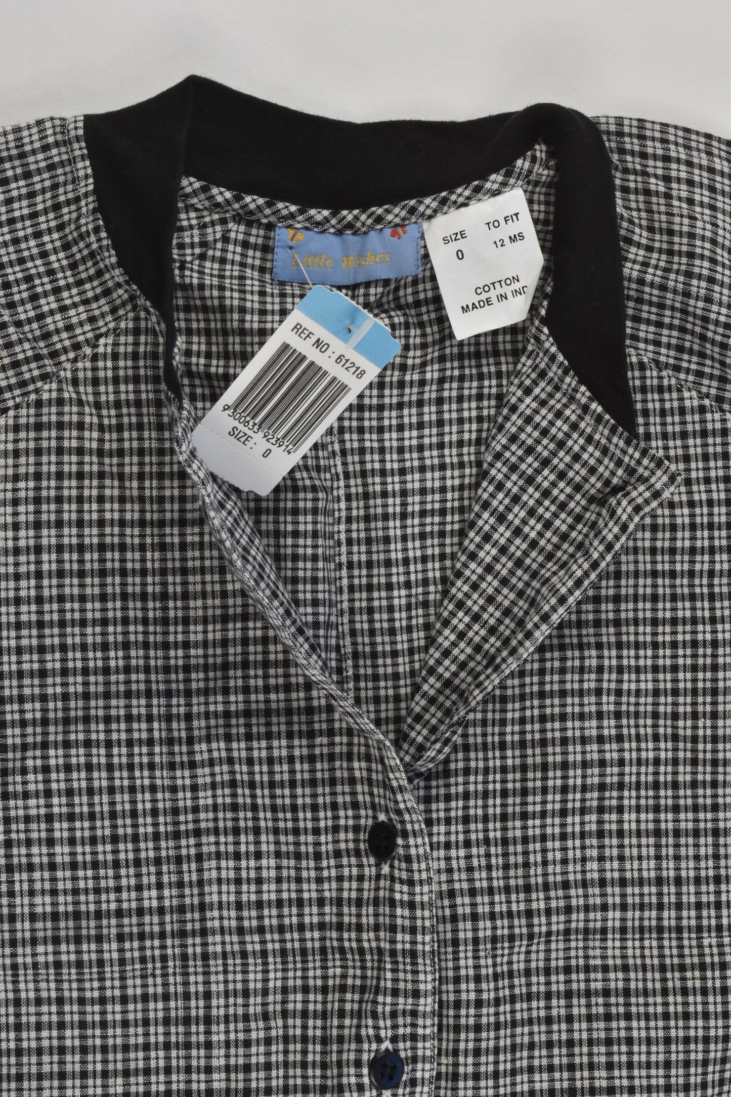 NEW Little Wishes Size 0 Checked Playsuit