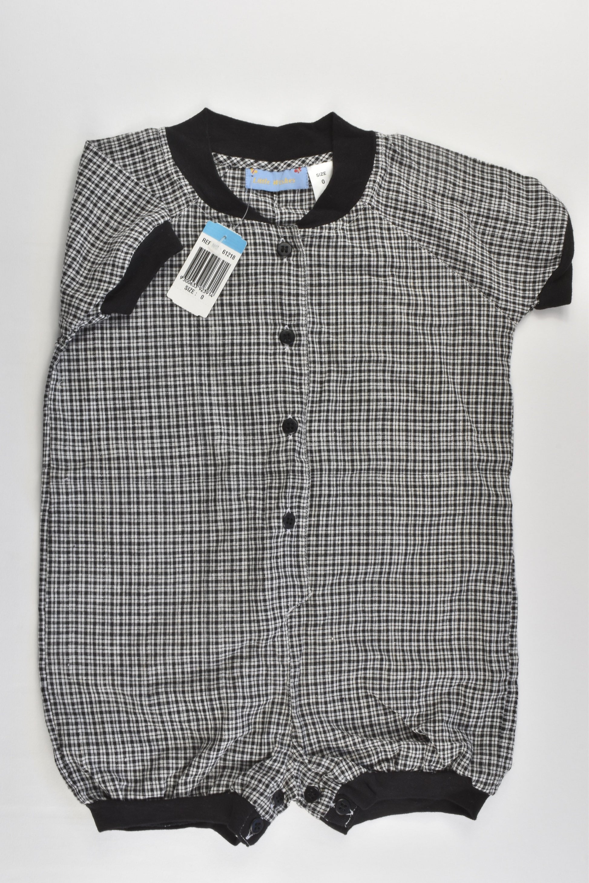 NEW Little Wishes Size 0 Checked Playsuit