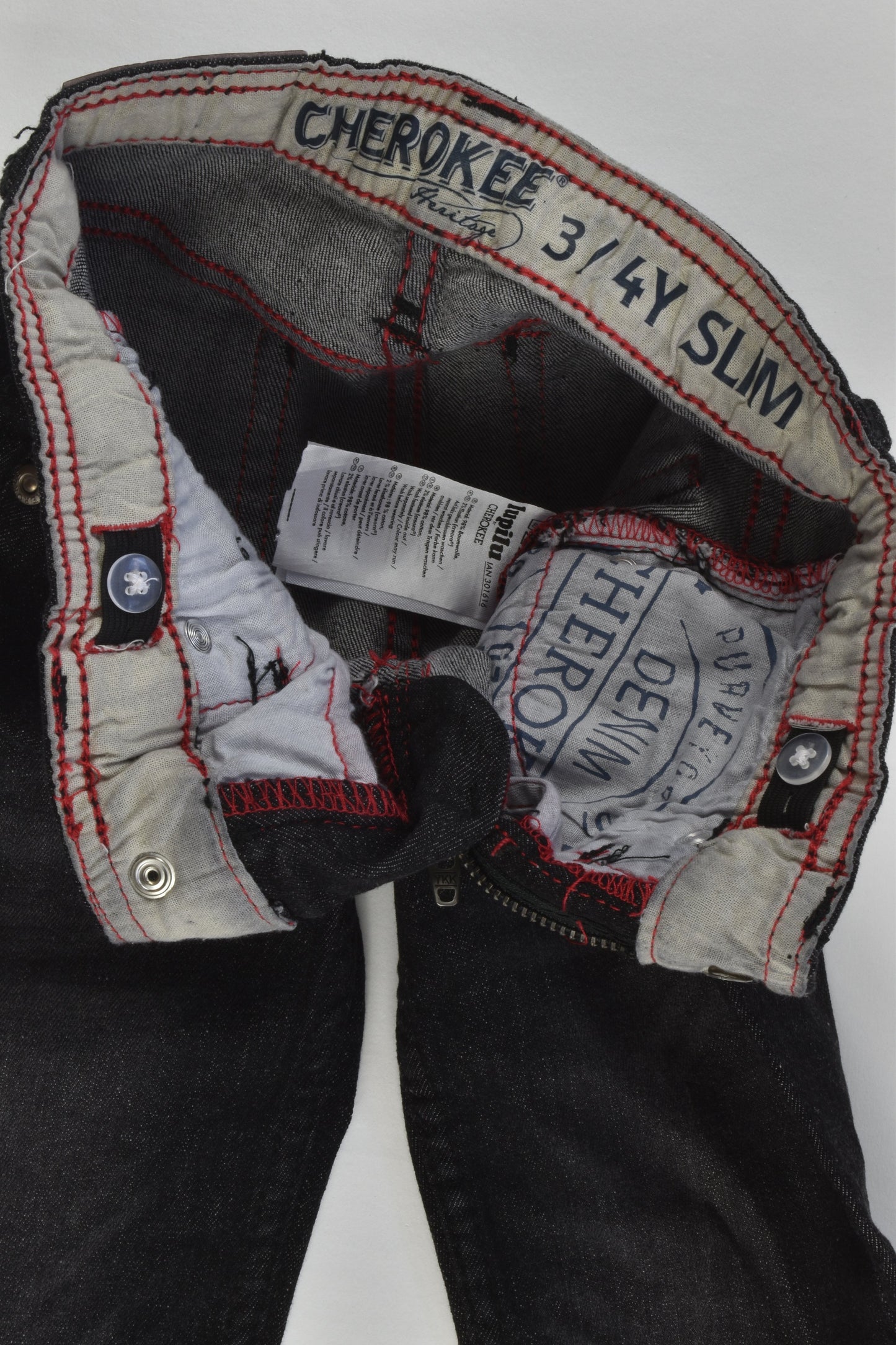 NEW Lupilu by Cherokee Size 3/4 Slim Fit Stretcy Denim Pants