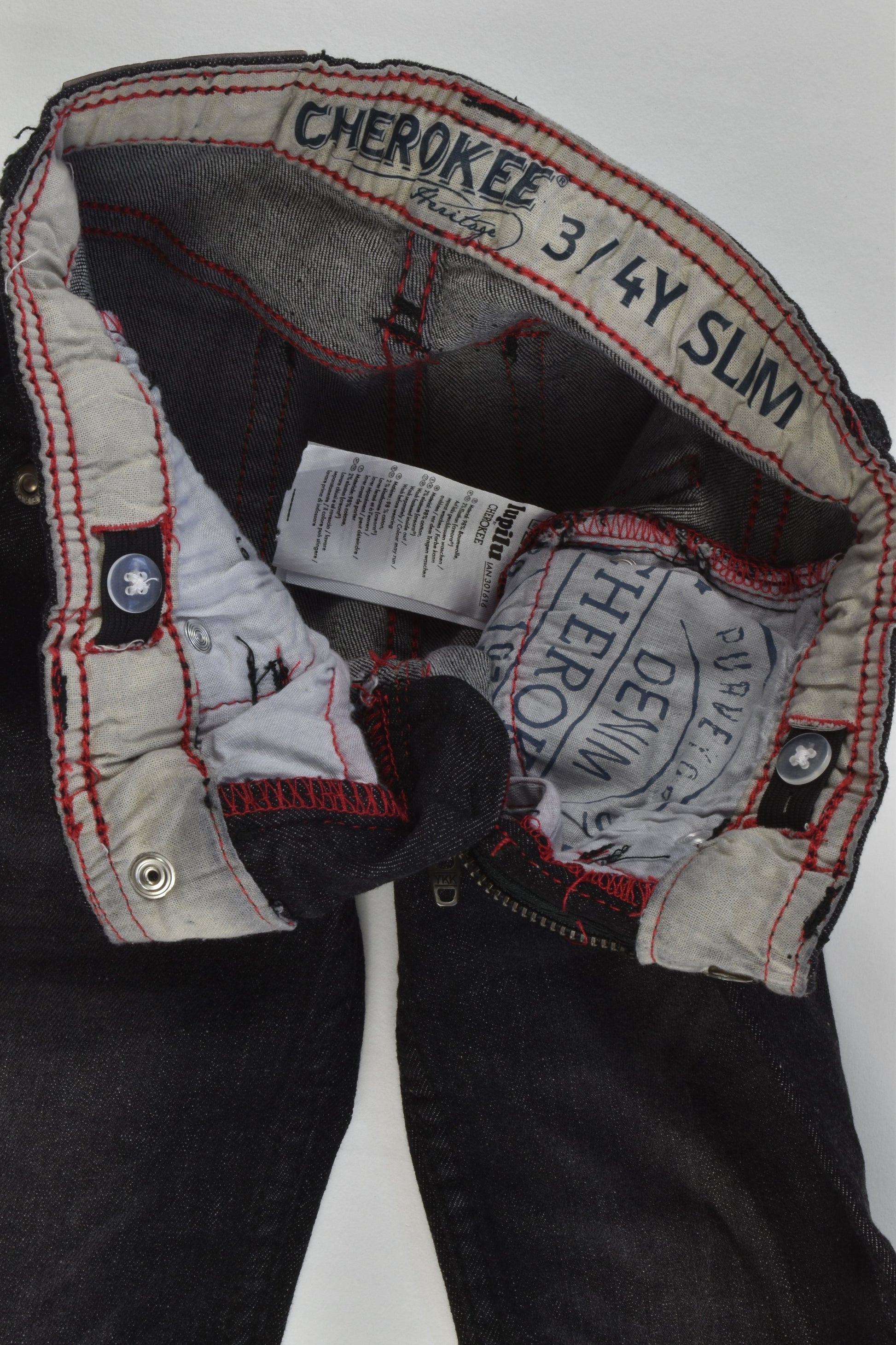 NEW Lupilu by Cherokee Size 3/4 Slim Fit Stretcy Denim Pants