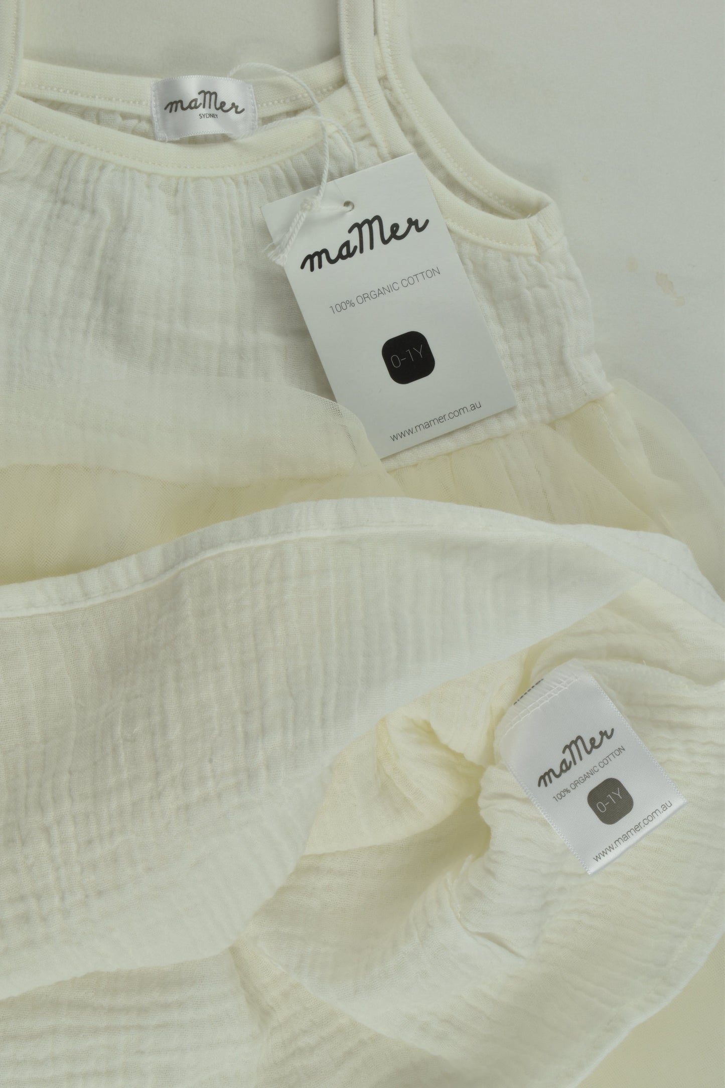 NEW MaMer Size 0-1 Muslin Tulle Dress