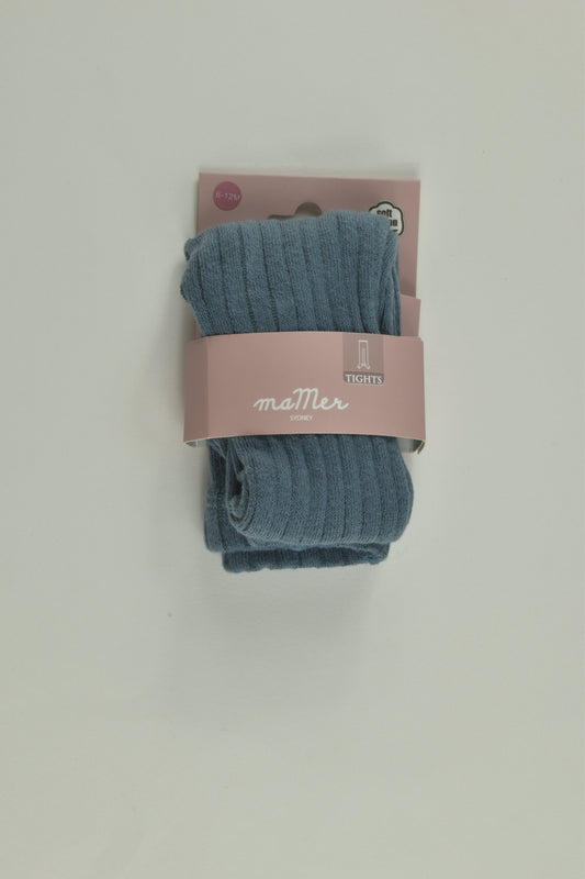 NEW MaMer Size 0 (6-12 months) Ribbed Footed Tights