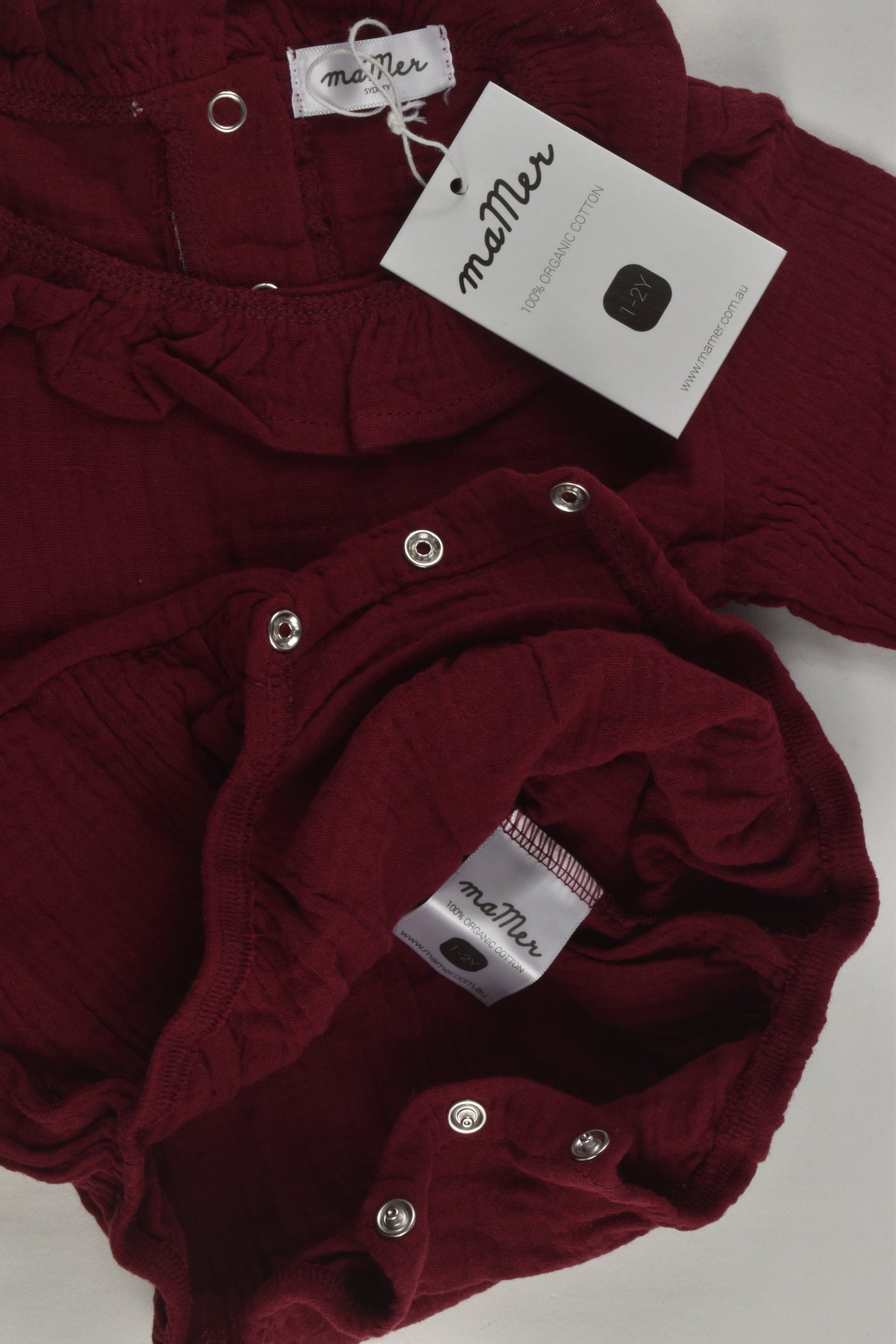 NEW MaMer Size 1-2 Muslin Romper