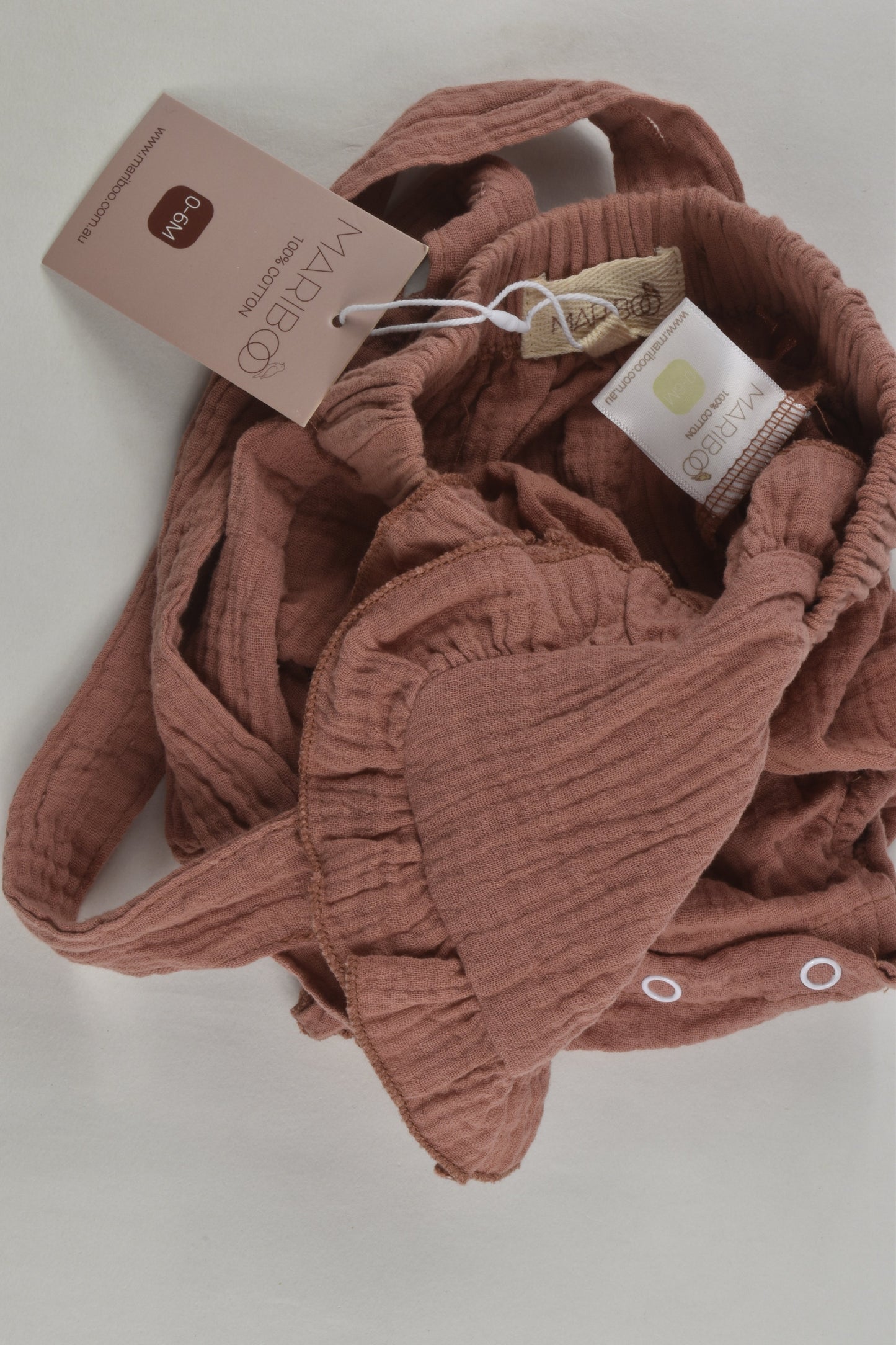 NEW Mariboo Size 000-00 Muslin Bubble Romper