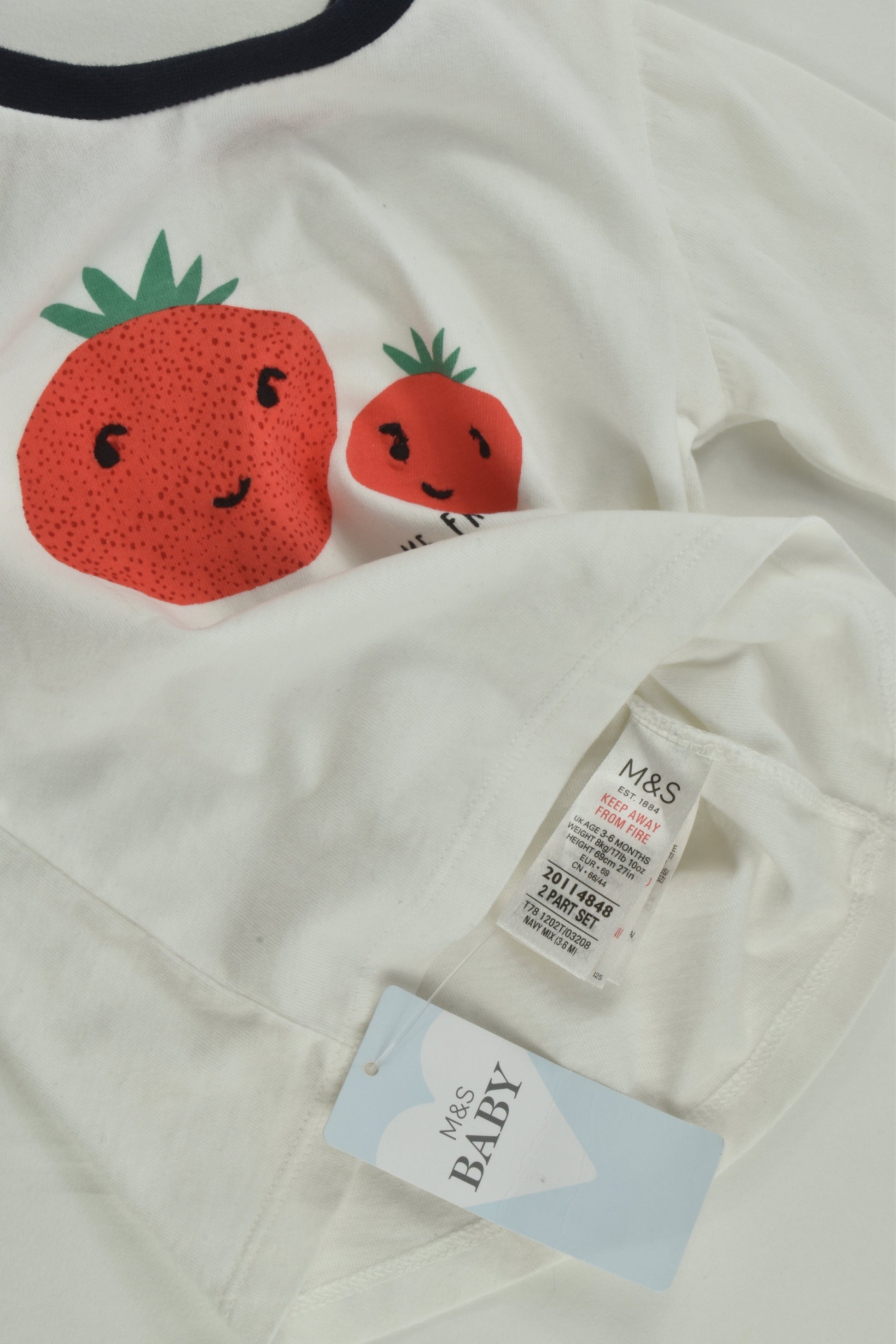 NEW Marks & Spencer Size 00 (3-6 months) 'Mummy Loves Me From My Head Tomato' Top
