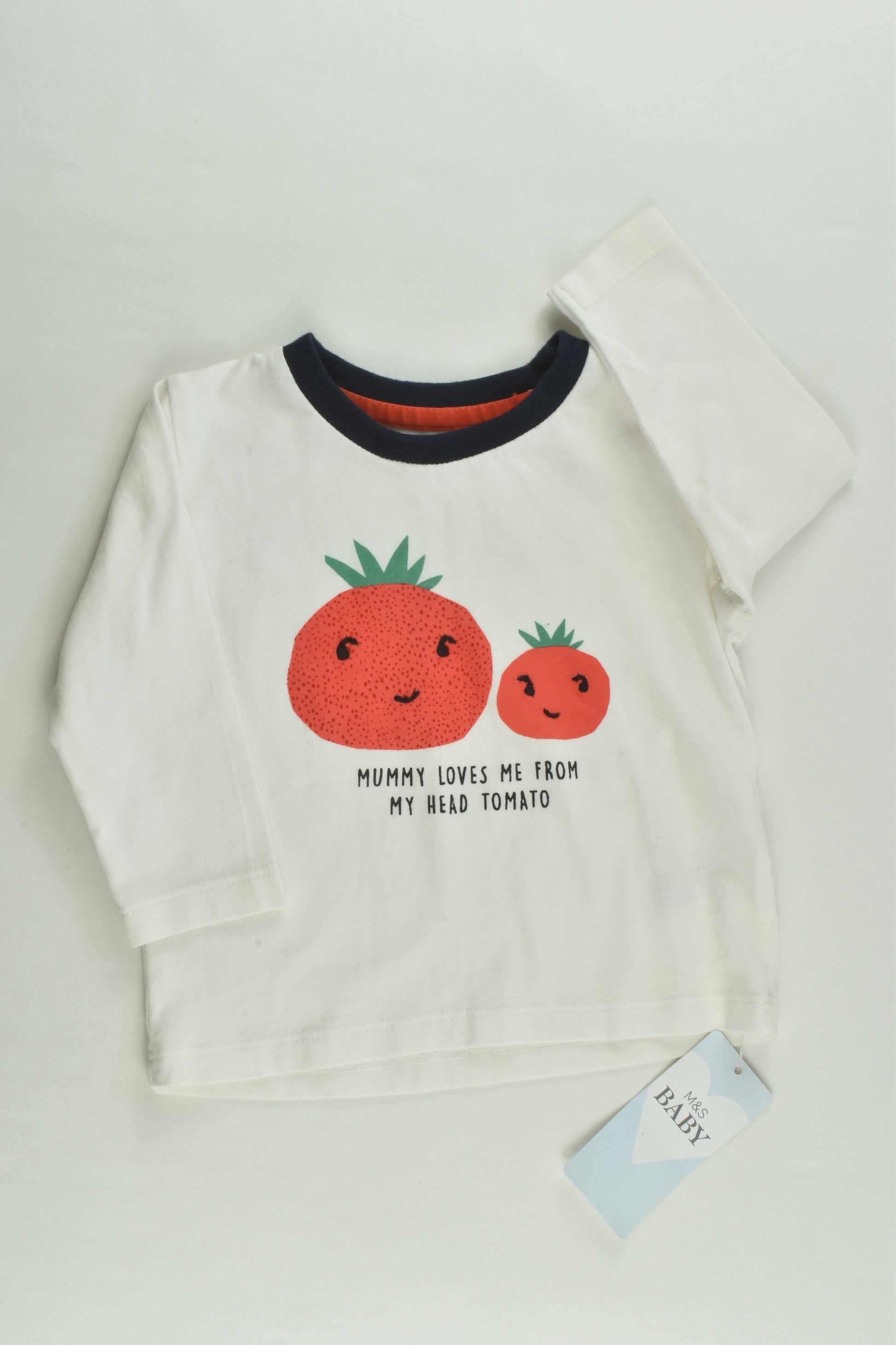 NEW Marks & Spencer Size 00 (3-6 months) 'Mummy Loves Me From My Head Tomato' Top