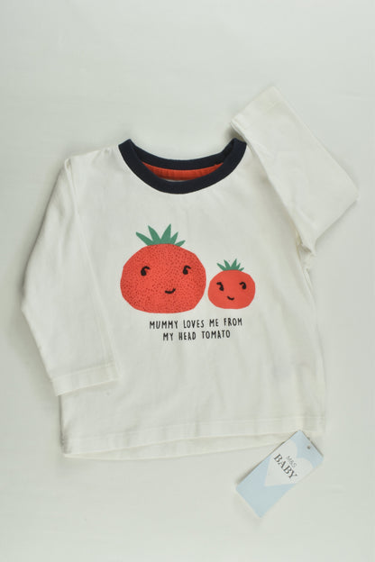 NEW Marks & Spencer Size 00 (3-6 months) 'Mummy Loves Me From My Head Tomato' Top