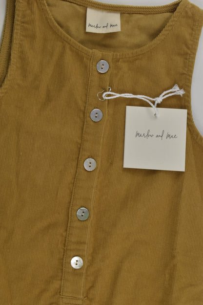 NEW Marlow and Mae Size 3 Mustard Lightweight Cord Overalls