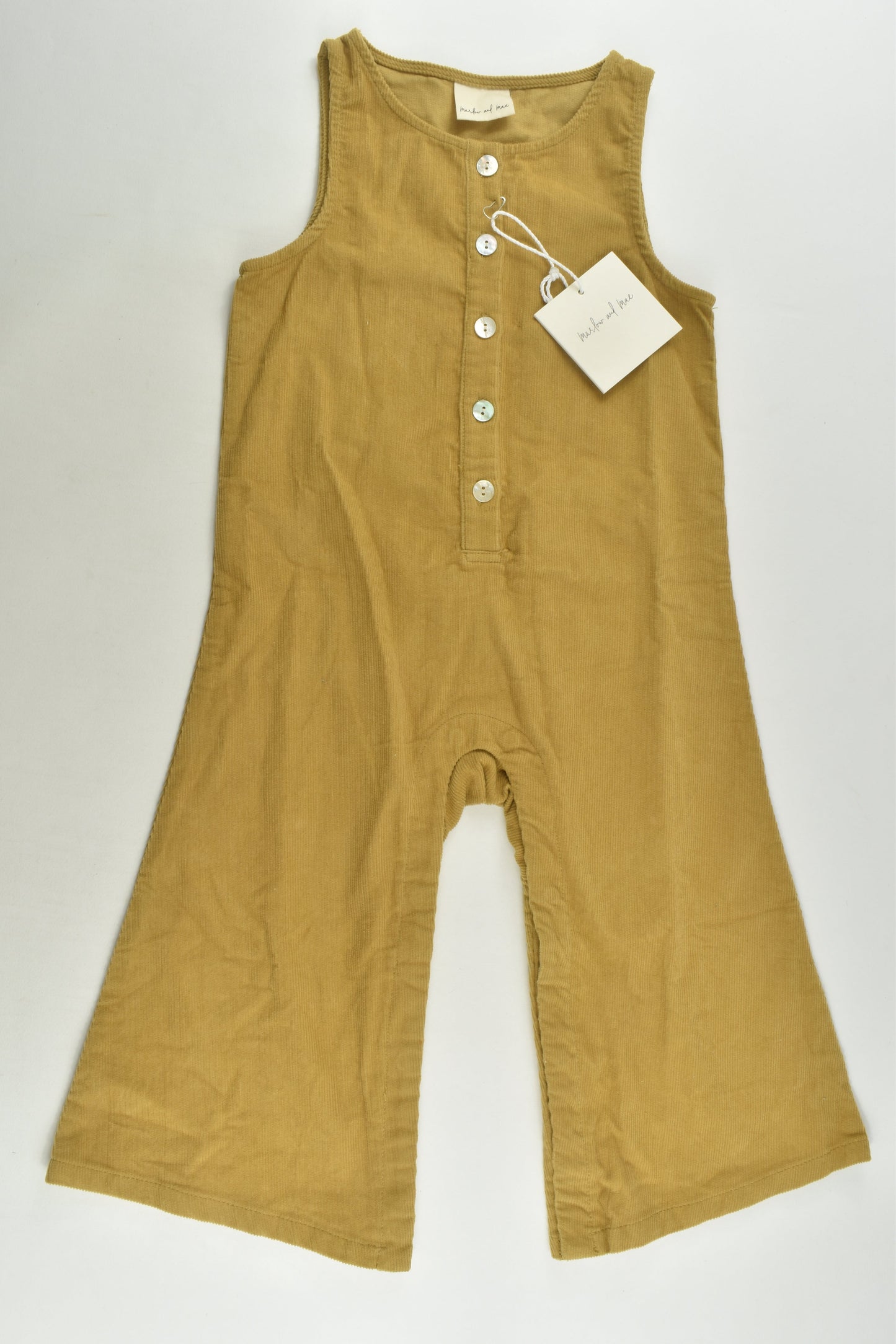 NEW Marlow and Mae Size 3 Mustard Lightweight Cord Overalls