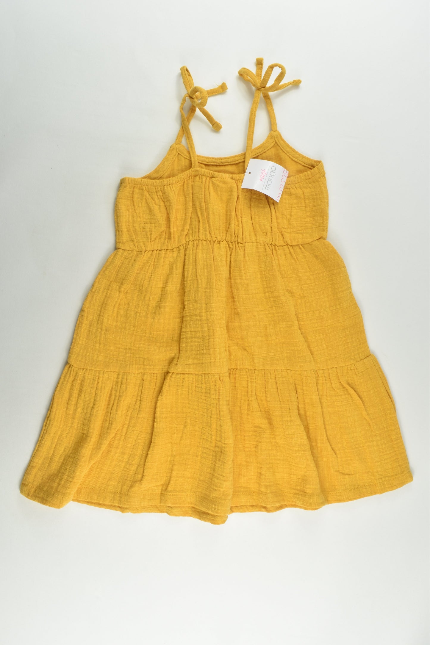 NEW Mini Mango Size 3 Mustard Muslin Dress