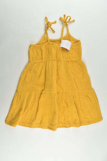 NEW Mini Mango Size 3 Mustard Muslin Dress