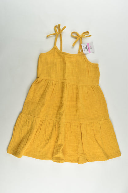 NEW Mini Mango Size 3 Mustard Muslin Dress