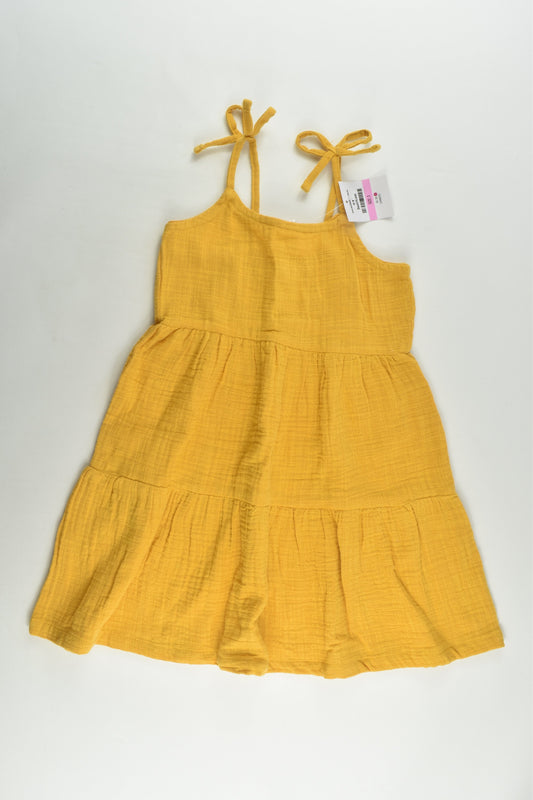 NEW Mini Mango Size 3 Mustard Muslin Dress