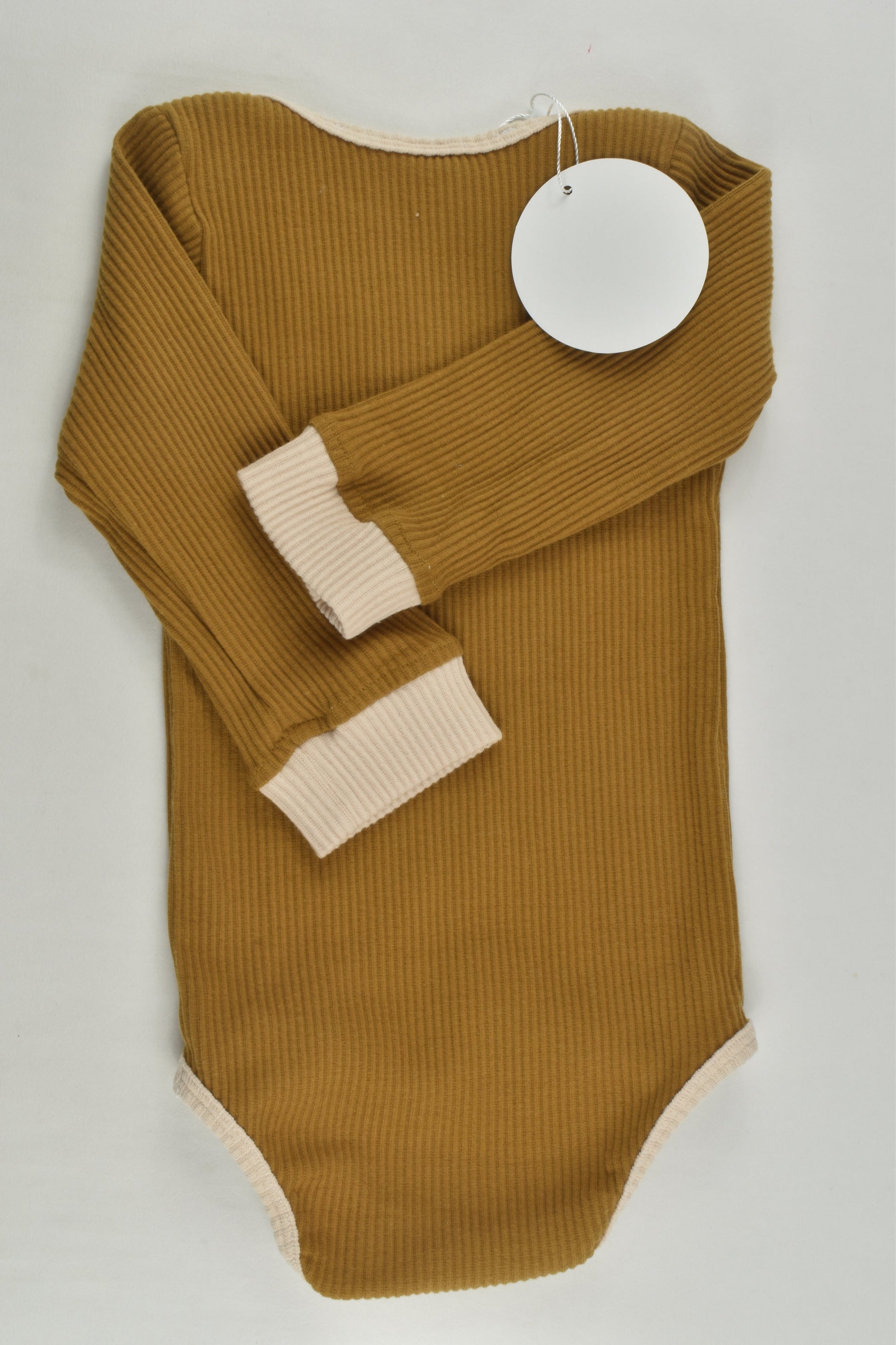 NEW Minioke Baby Size 1 Ribbed Bodysuit