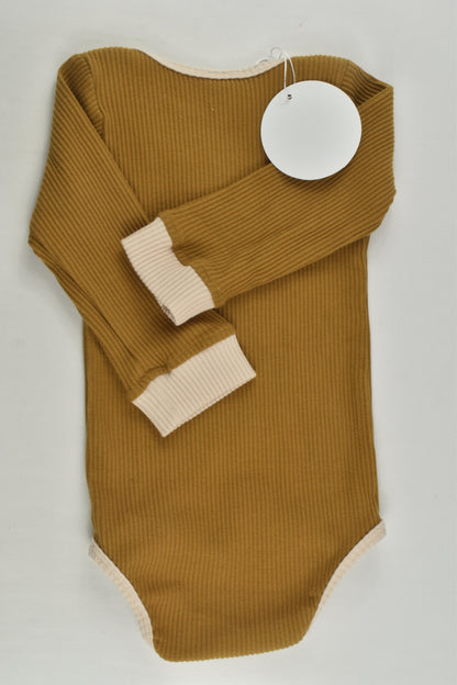 NEW Minioke Baby Size 1 Ribbed Bodysuit
