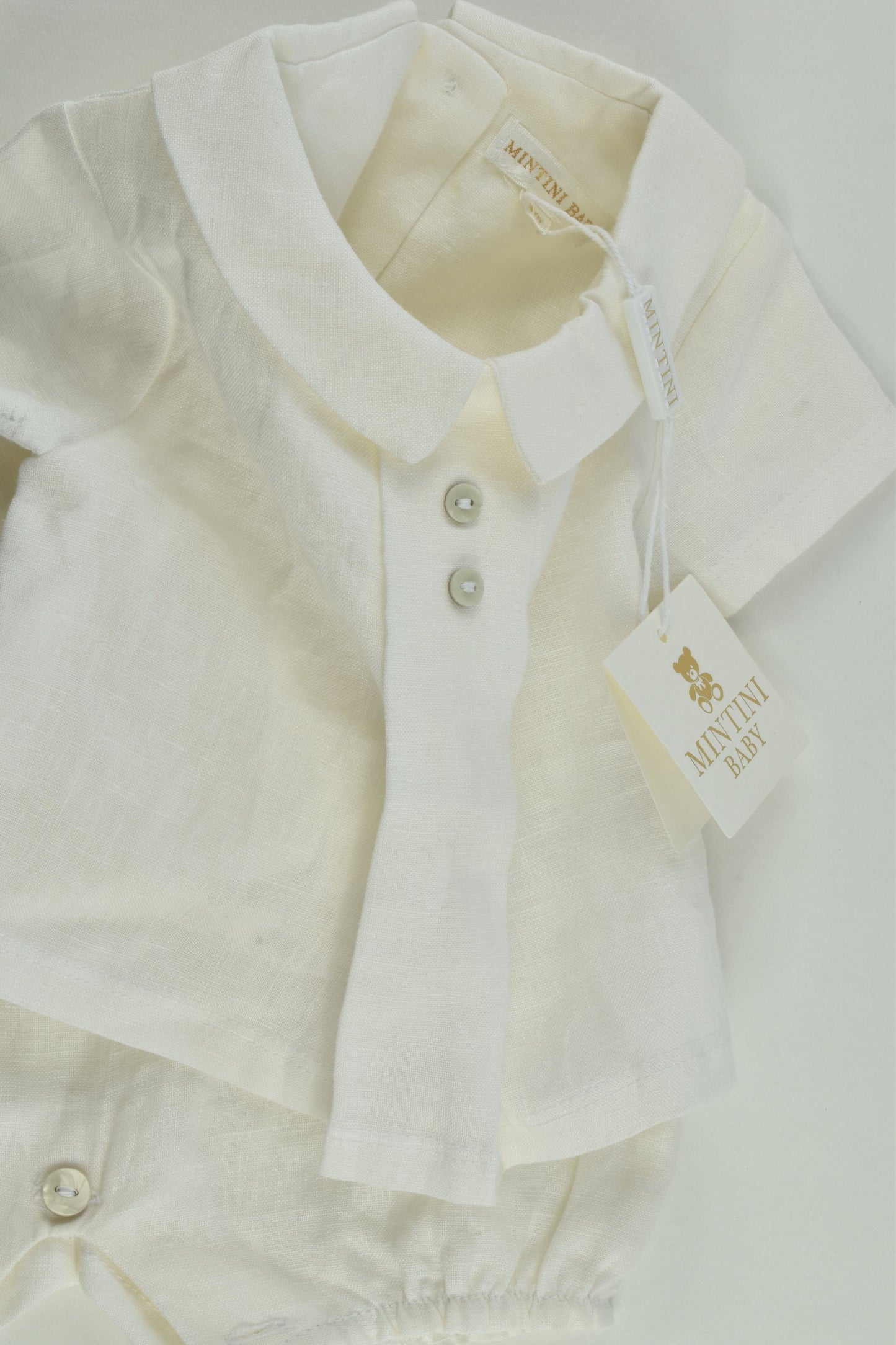 NEW Mintini Size 000 (3 months) Linen Romper
