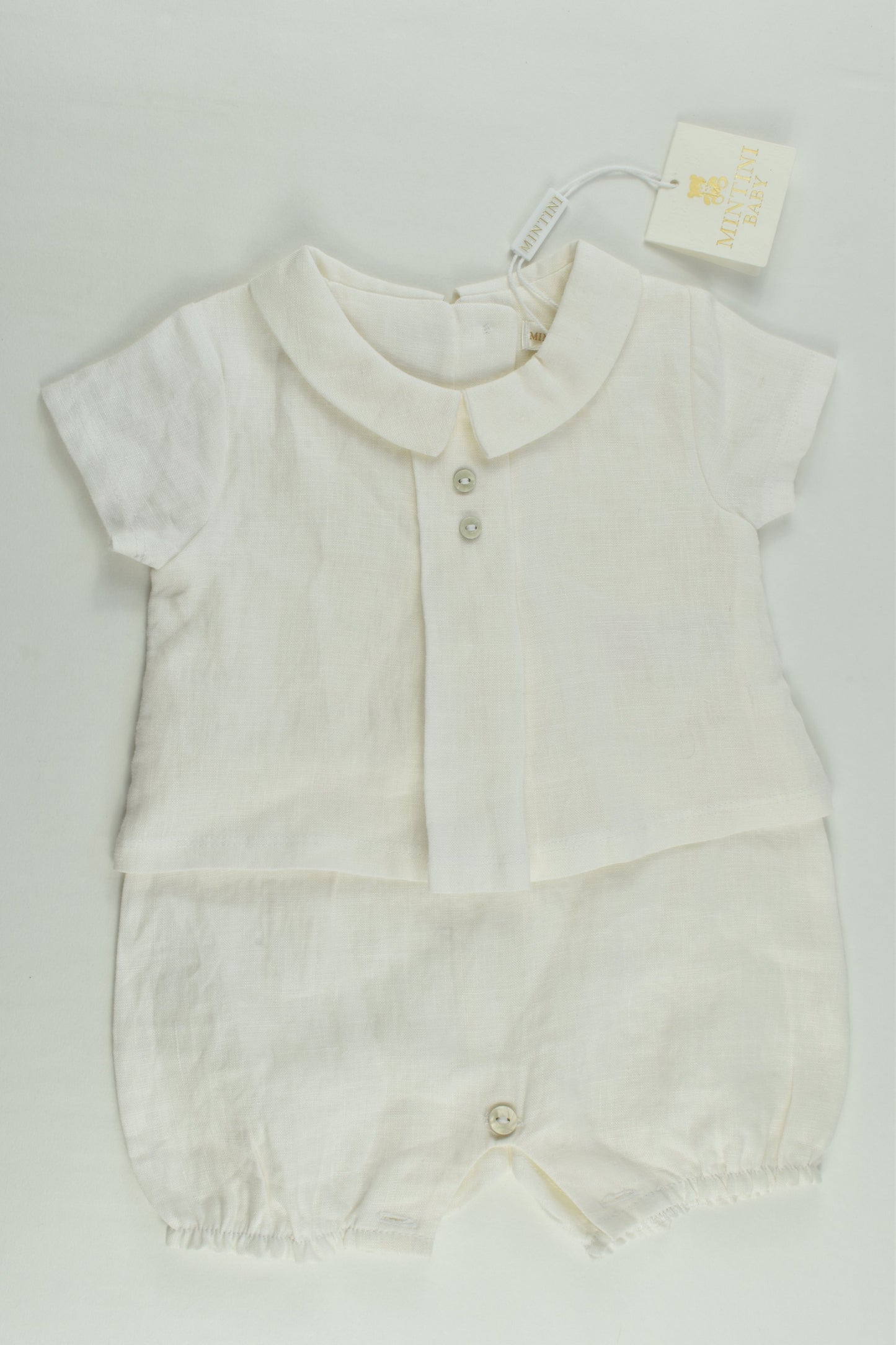 NEW Mintini Size 000 (3 months) Linen Romper