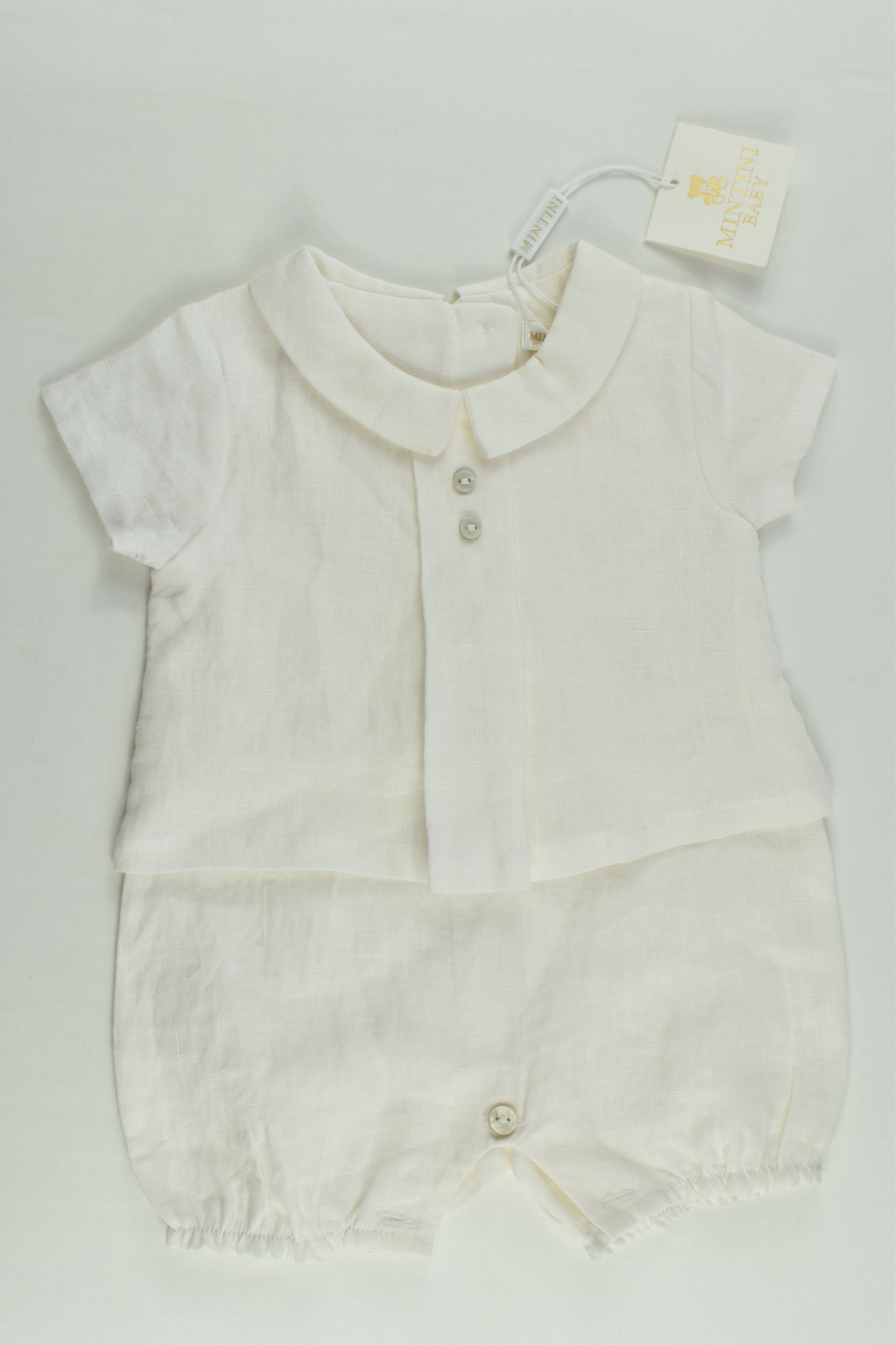 NEW Mintini Size 000 (3 months) Linen Romper