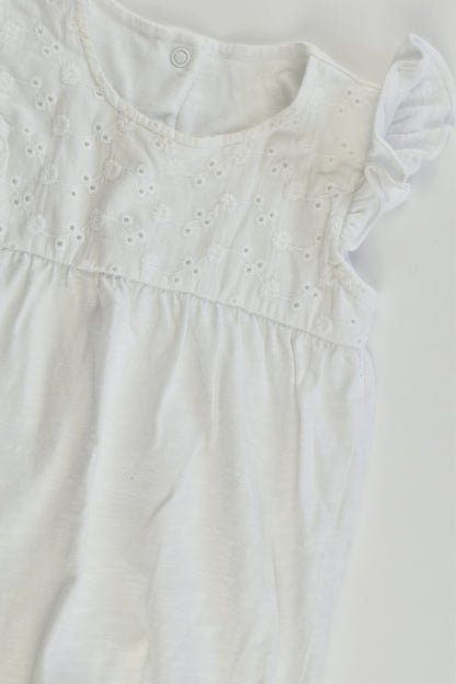 NEW Mothercare Size 00 (3-6 months) White Playsuit with Lace Detail at the Front