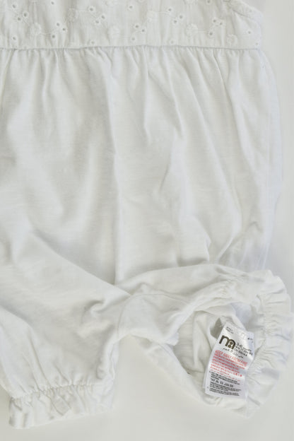 NEW Mothercare Size 00 (3-6 months) White Playsuit with Lace Detail at the Front