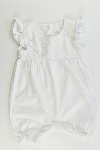 NEW Mothercare Size 00 (3-6 months) White Playsuit with Lace Detail at the Front
