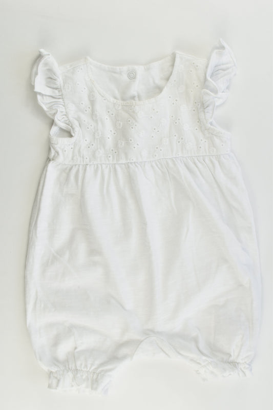 NEW Mothercare Size 00 (3-6 months) White Playsuit with Lace Detail at the Front