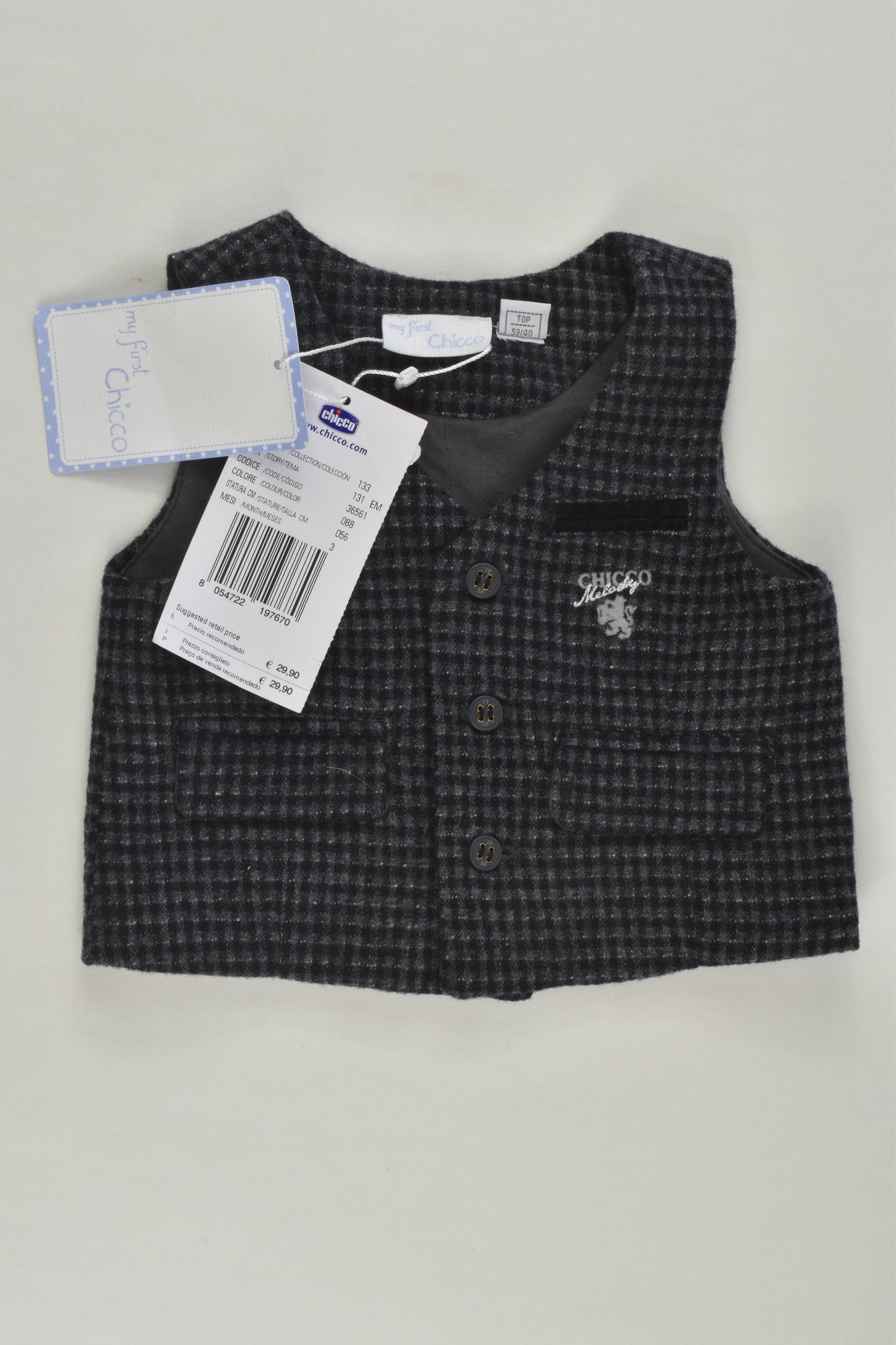 NEW My First Chicco Size 000 (56 cm, 3 months) Vest