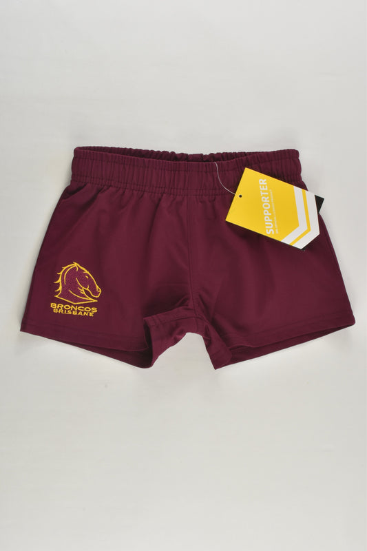 NEW NRL Supporter Size 3 Broncos Brisbane Shorts