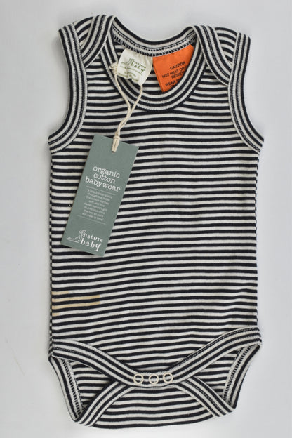 NEW Nature Baby Size 0-3 months Organic Striped Bodysuit