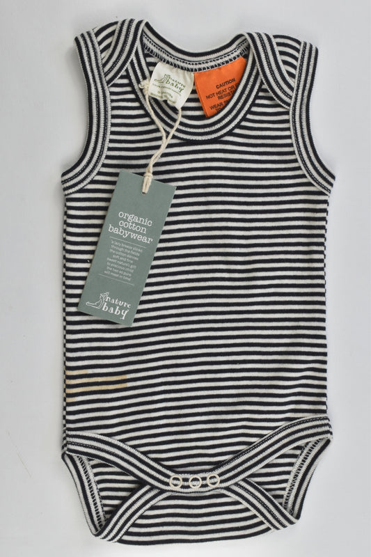 NEW Nature Baby Size 0-3 months Organic Striped Bodysuit