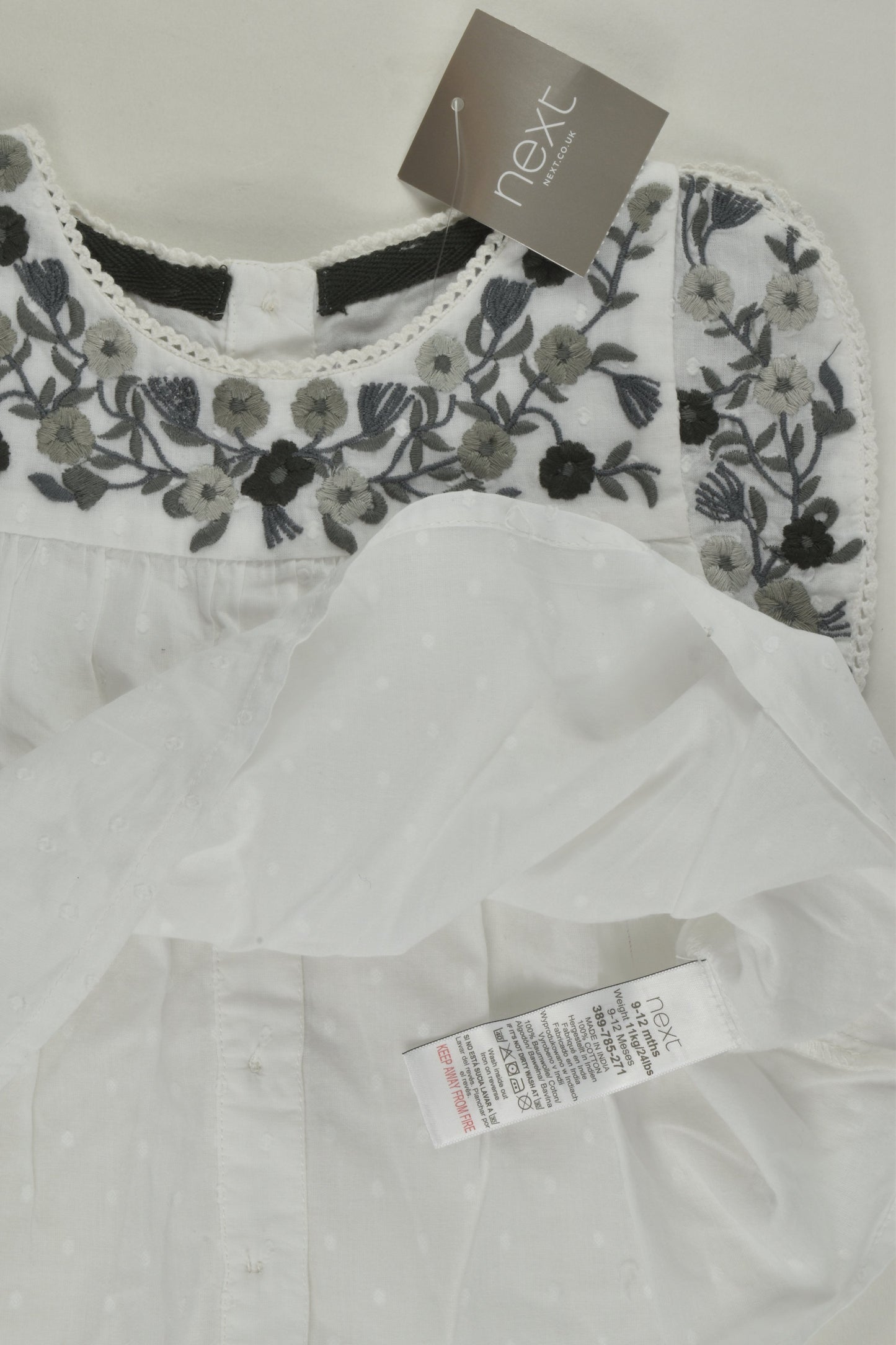 NEW Next Size 0 (9-12 months) Floral Embroidery Blouse