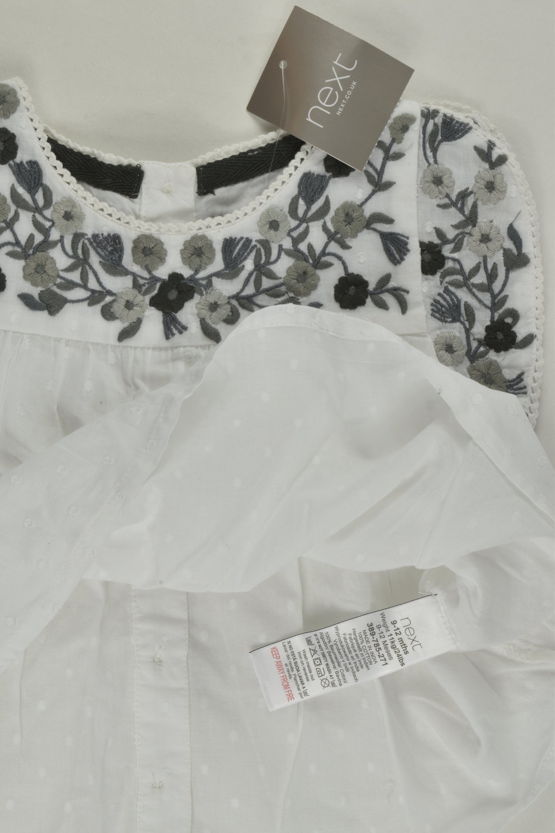 NEW Next Size 0 (9-12 months) Floral Embroidery Blouse