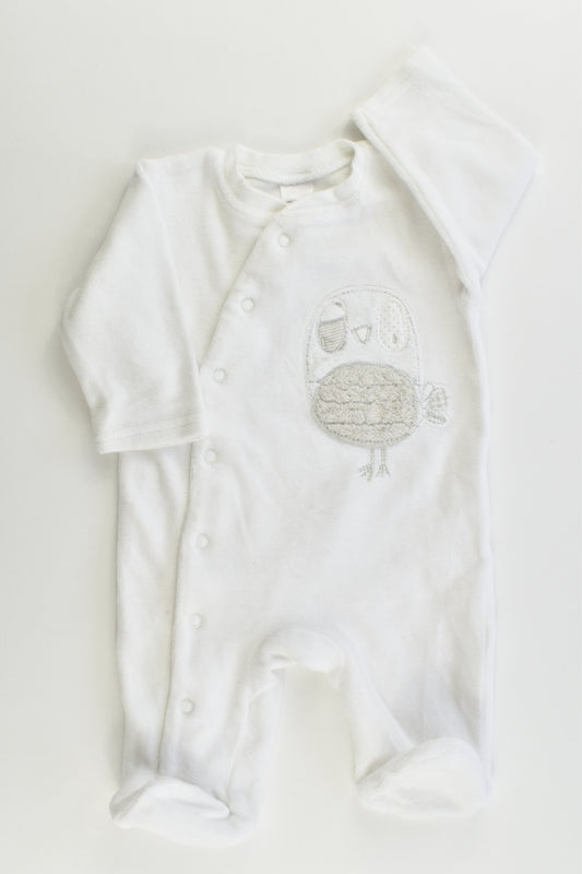 NEW Next Size 000 (Up to 1 month, 4.5 kg) Owl Velour Romper