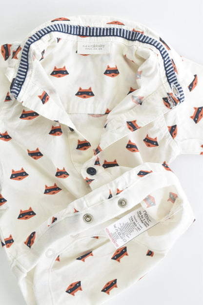NEW Next (UK) Size 000 (Up to 1 month, 4.5 kg) Fox Collared Bodysuit