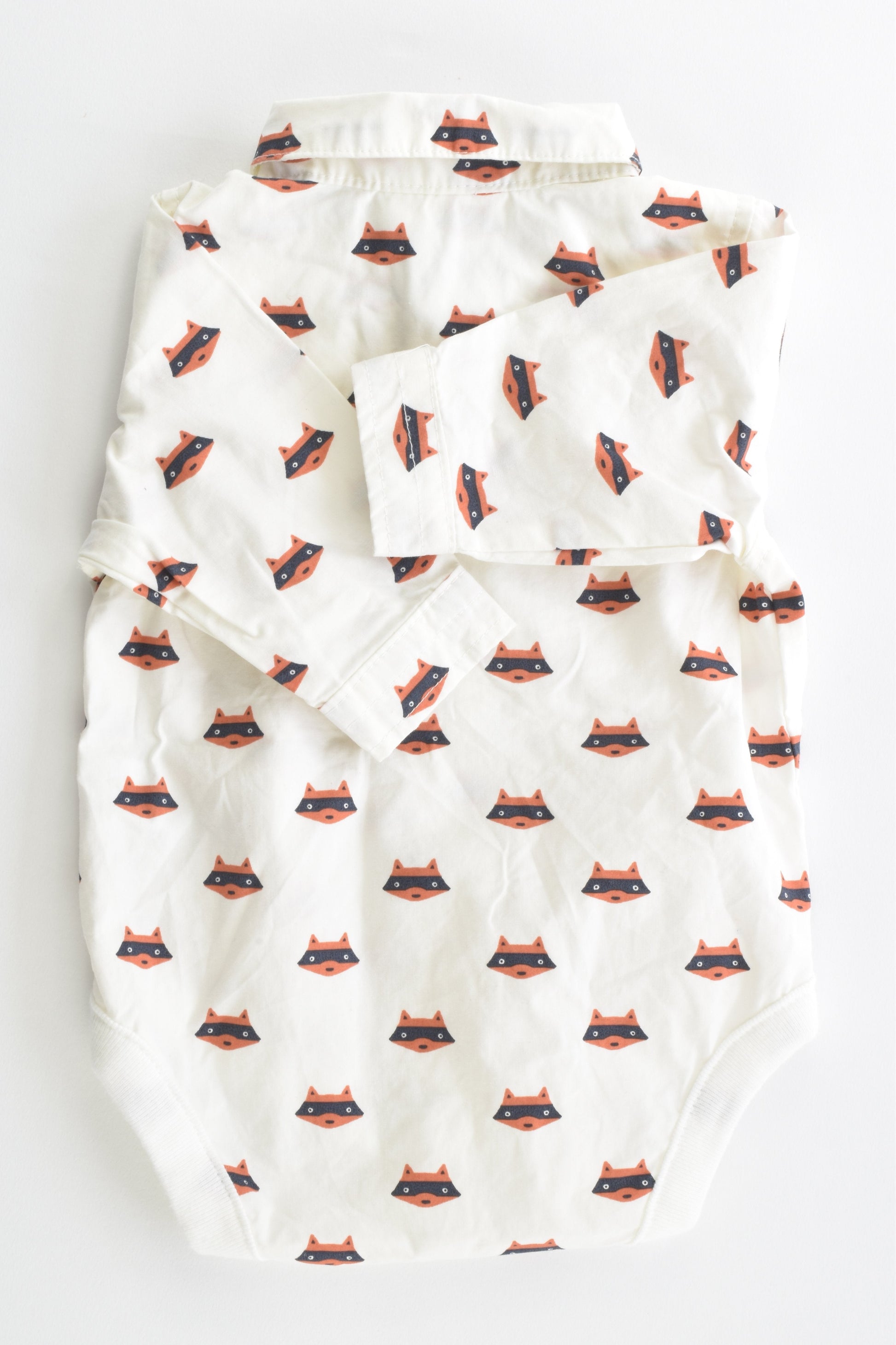 NEW Next (UK) Size 000 (Up to 1 month, 4.5 kg) Fox Collared Bodysuit