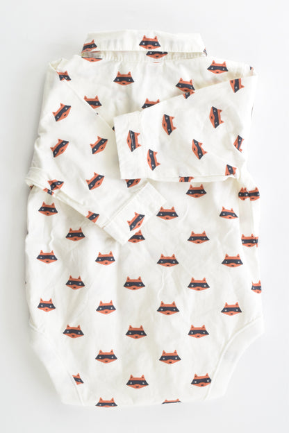 NEW Next (UK) Size 000 (Up to 1 month, 4.5 kg) Fox Collared Bodysuit