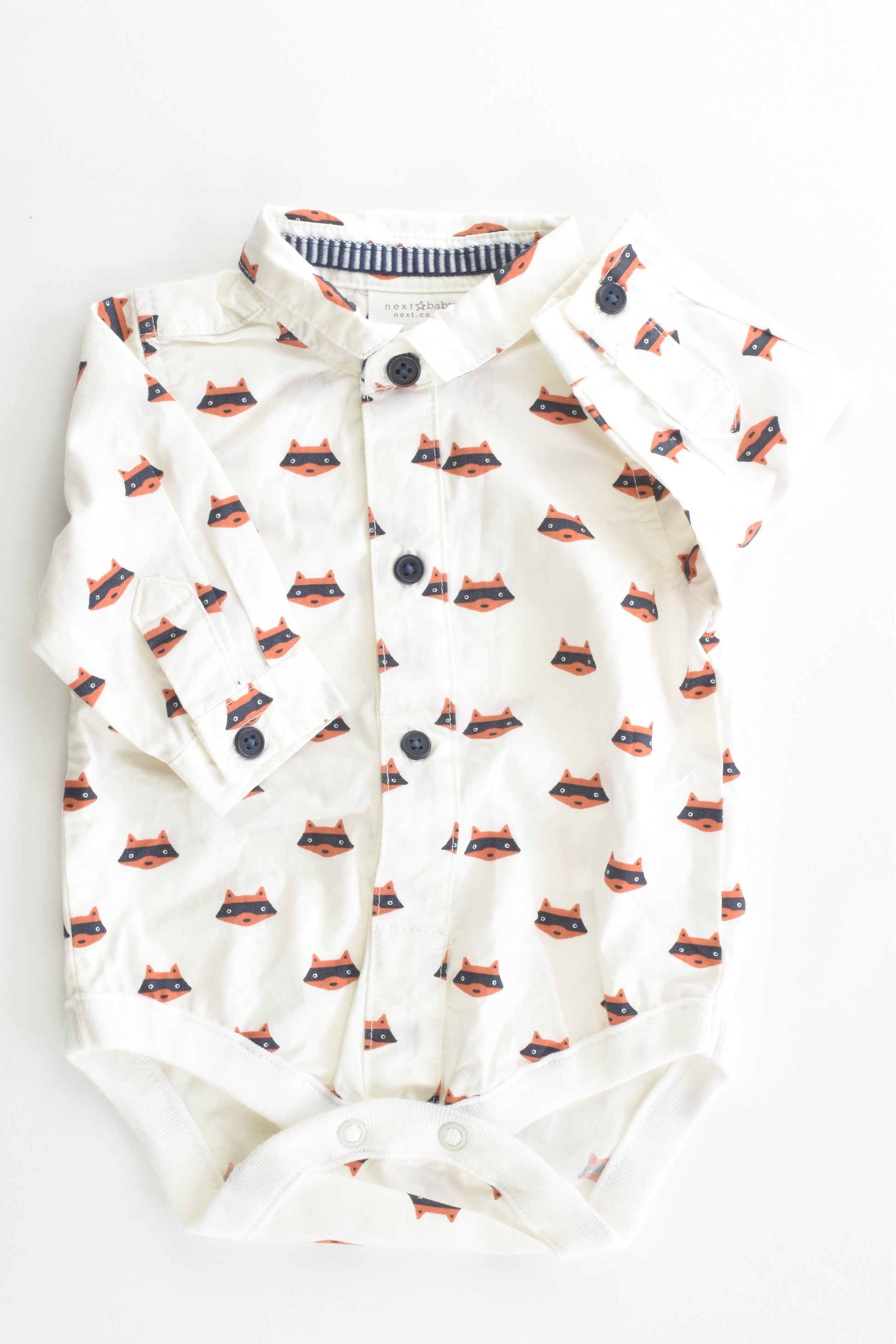 NEW Next (UK) Size 000 (Up to 1 month, 4.5 kg) Fox Collared Bodysuit