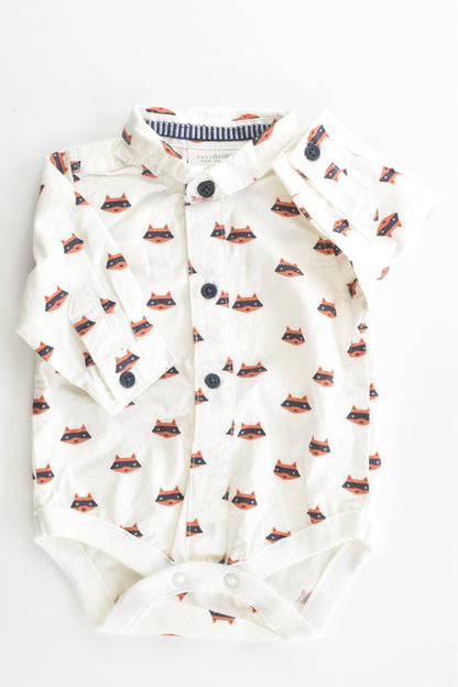 NEW Next (UK) Size 000 (Up to 1 month, 4.5 kg) Fox Collared Bodysuit