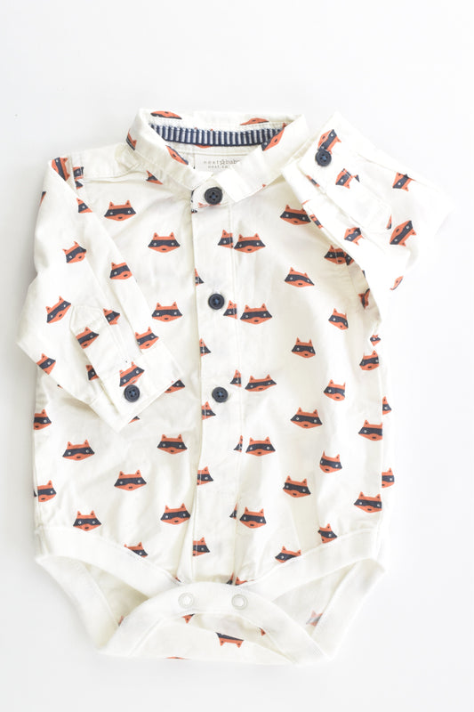 NEW Next (UK) Size 000 (Up to 1 month, 4.5 kg) Fox Collared Bodysuit