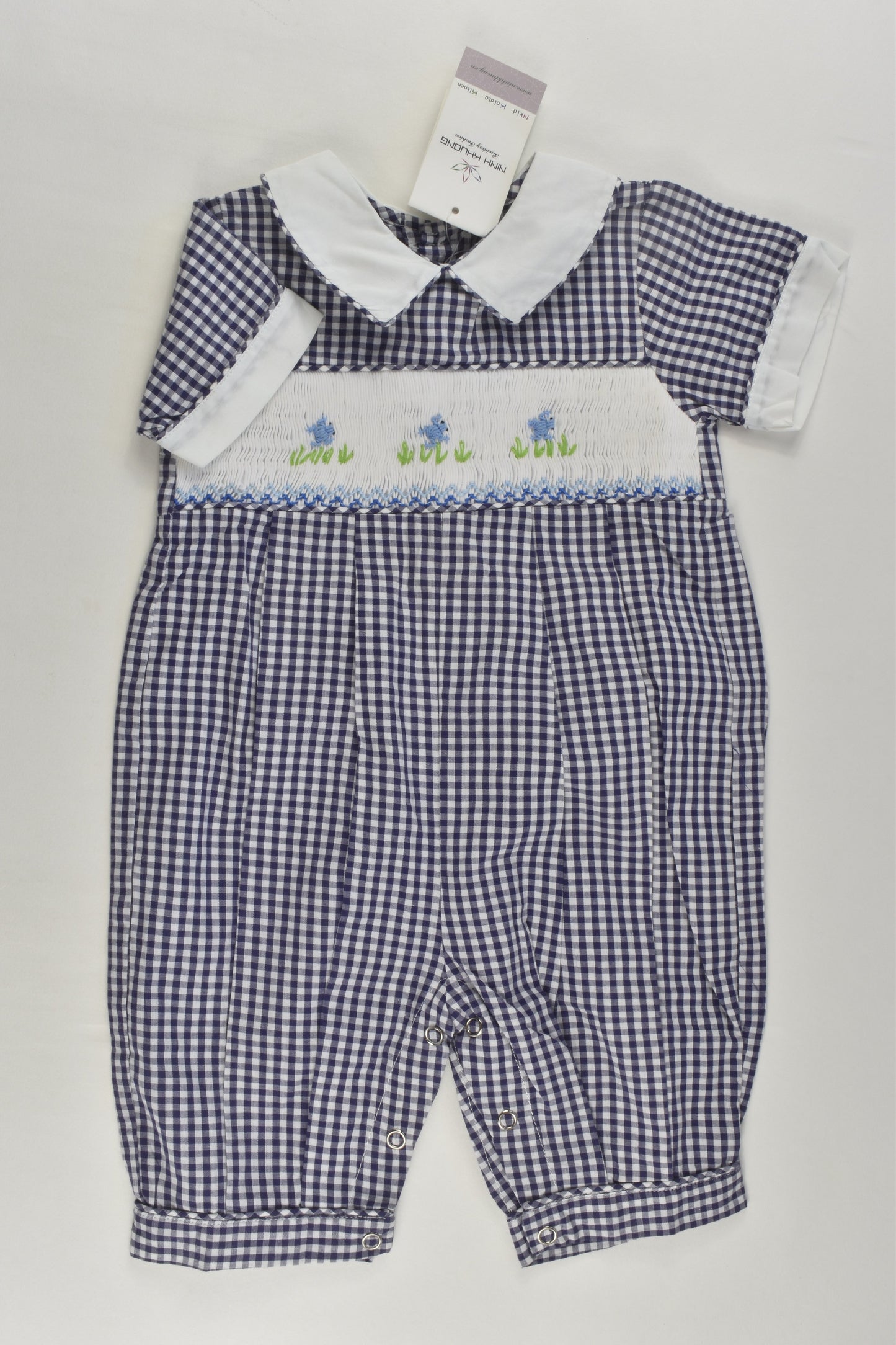 NEW Ninh Khuong Size 00 (3 months) Smocked Short Romper