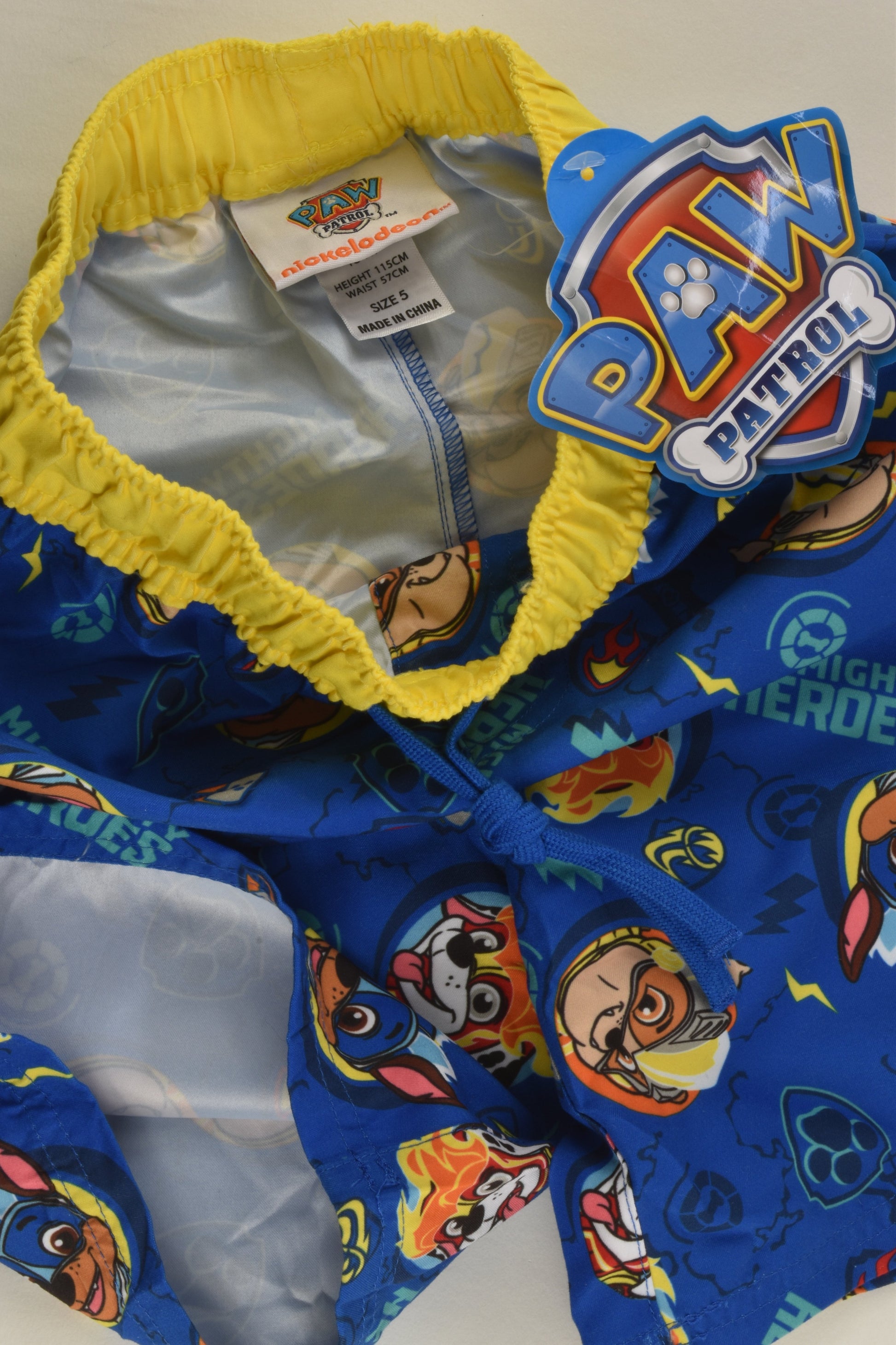 NEW Paw Patrol Size 5 Board Shorts