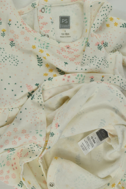 NEW Peanutshell Size 1 Floral Dress with Bodysuit Underneath