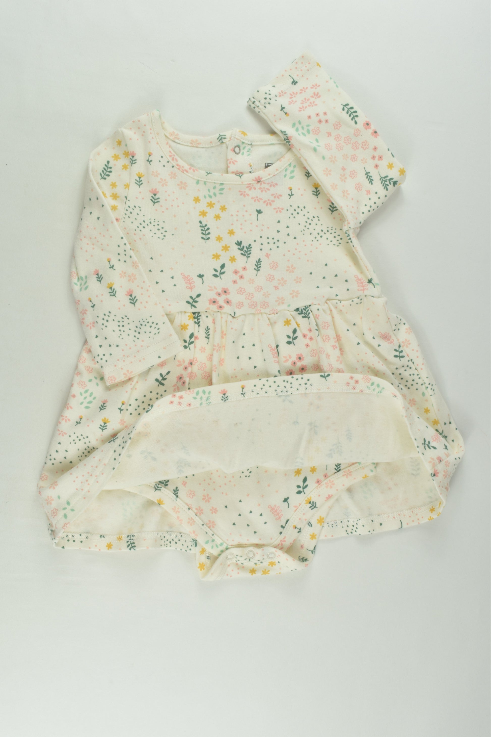 NEW Peanutshell Size 1 Floral Dress with Bodysuit Underneath