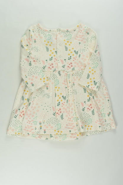NEW Peanutshell Size 1 Floral Dress with Bodysuit Underneath
