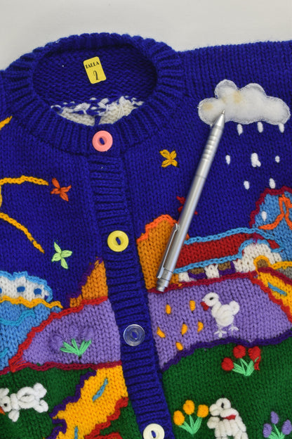 NEW Peruvian Handmade Size 2 Wool Jumper with Buttons