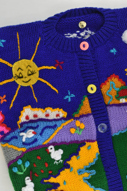 NEW Peruvian Handmade Size 2 Wool Jumper with Buttons